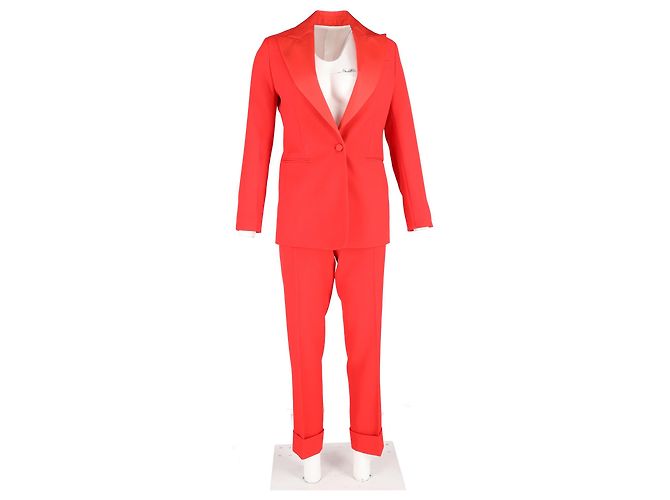 Conjunto de blazer e calças de botão único Joseph em poliéster vermelho - vista 4