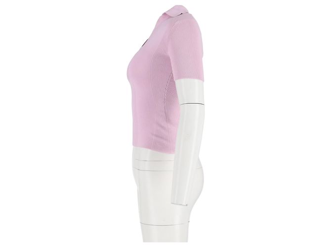 Suéter polo de espalda abierta en viscosa rosa de Jacquemus Castaño - vista 5