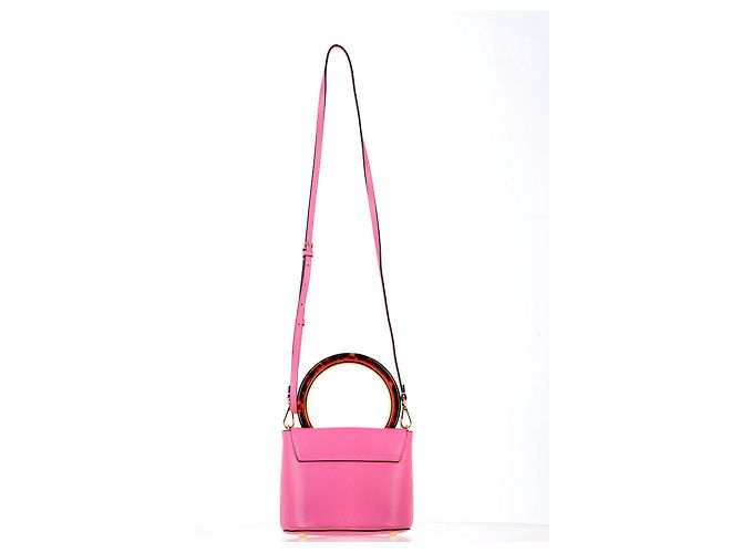 Borsa a tracolla Marni Pannier in pelle rosa Marrone - vista 10