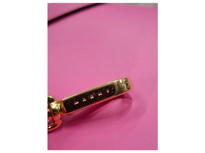 Borsa a tracolla Marni Pannier in pelle rosa Marrone - vista 14