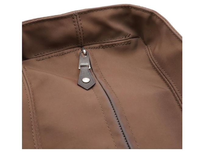 Borsa tote in nylon e pelle Hermès Acapulco Marrone - vista 4