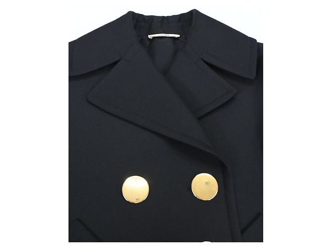 Céline  Celine Double-Breasted Peacoat in Navy Blue Polyester - view 10