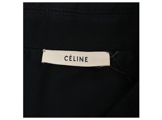 Céline  Celine Double-Breasted Peacoat in Navy Blue Polyester - view 4