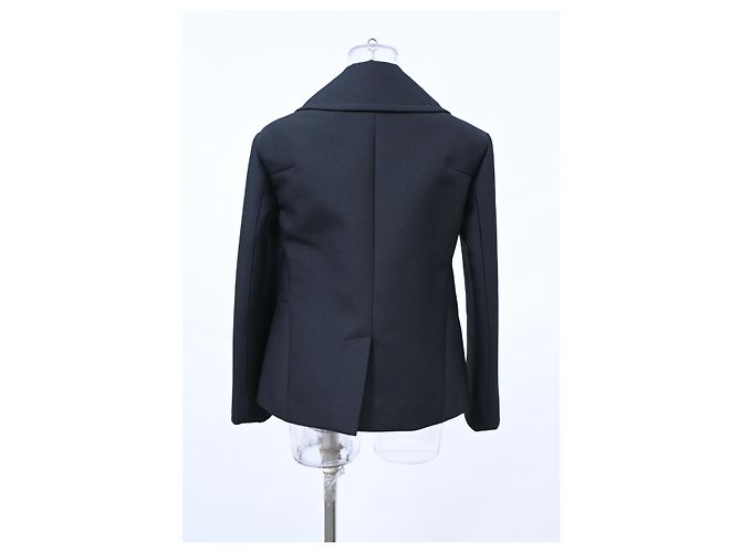 Céline  Celine Double-Breasted Peacoat in Navy Blue Polyester - view 8