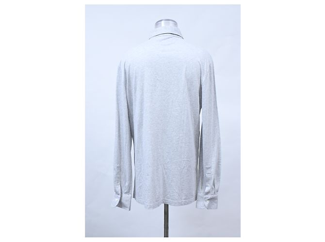 Polo de manga larga Brunello Cucinelli en algodón gris - vista 11