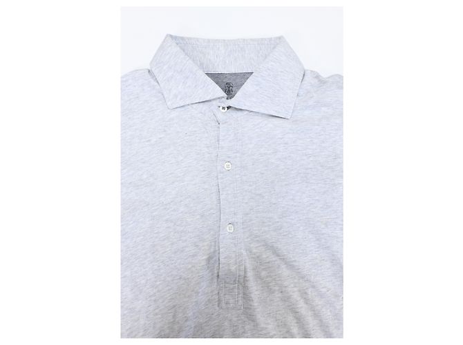 Polo de manga larga Brunello Cucinelli en algodón gris - vista 13