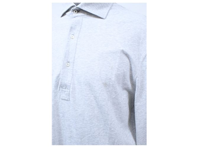Polo de manga larga Brunello Cucinelli en algodón gris - vista 15
