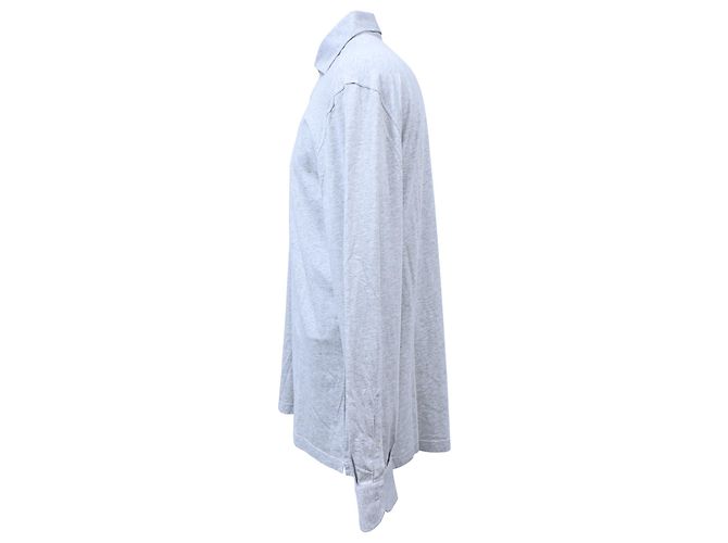 Polo de manga larga Brunello Cucinelli en algodón gris - vista 2