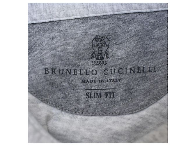 Polo de manga larga Brunello Cucinelli en algodón gris - vista 4