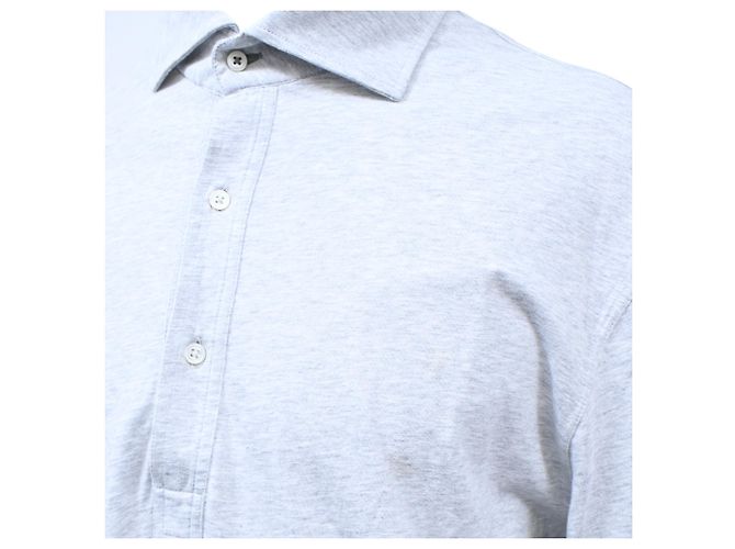 Polo de manga larga Brunello Cucinelli en algodón gris - vista 7