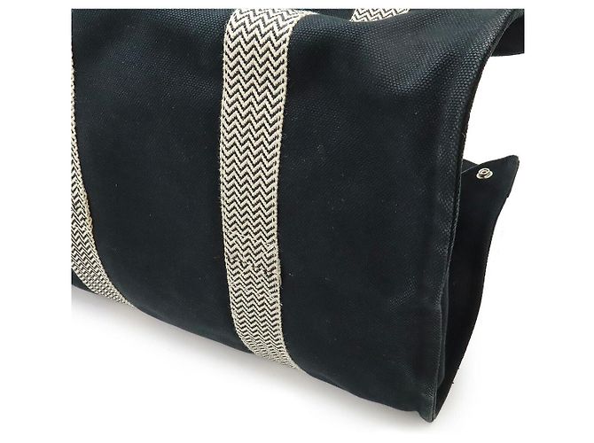 Hermès Cannes MM Canvas Tote Bag Schwarz - Ansicht 3