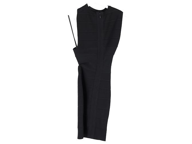 Abito mini a spalla unica con taglio Herve Leger in rayon nero - vista 5