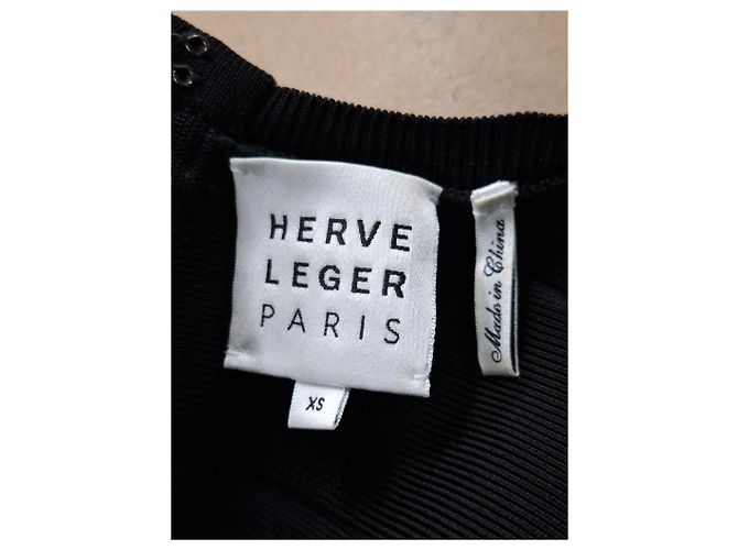 Abito mini a spalla unica con taglio Herve Leger in rayon nero - vista 6