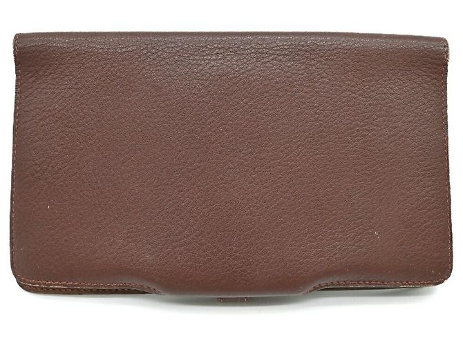 Hermès Portafoglio in pelle Hermes Dogon MM marrone - vista 3