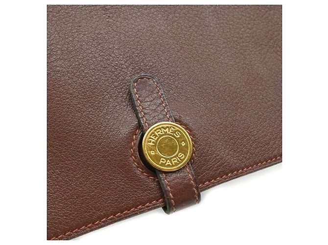 Hermès Portafoglio in pelle Hermes Dogon MM marrone - vista 4