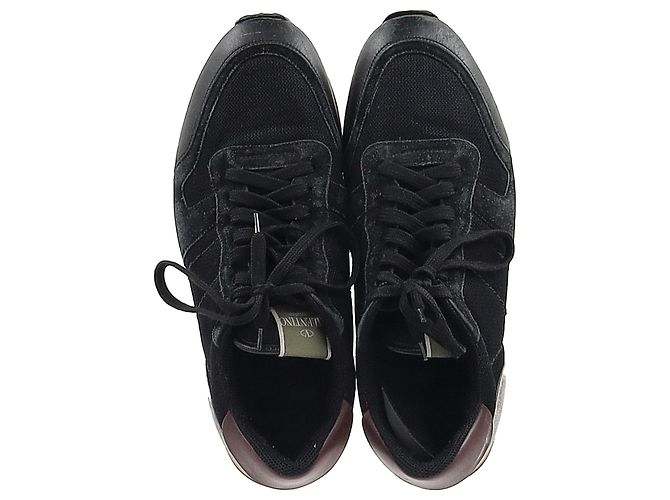 Sneakers Rockrunner Valentino Garavani in nero e materiali misti - vista 3
