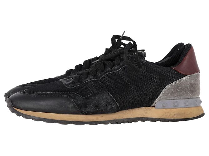 Sneakers Rockrunner Valentino Garavani in nero e materiali misti - vista 4