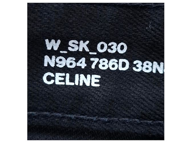 Edge Céline Jeans Slim Celine en denim negro de algodón - vista 3