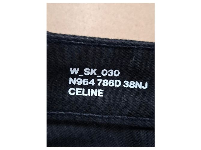 Edge Céline Jeans Slim Celine en denim negro de algodón - vista 6