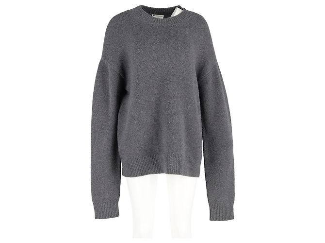 Grauer Wollpullover mit Rundhalsausschnitt von Balenciaga - Ansicht 6