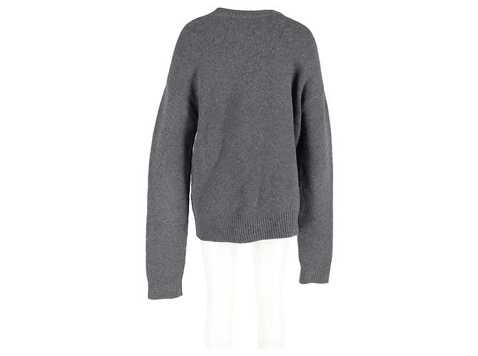 Grauer Wollpullover mit Rundhalsausschnitt von Balenciaga - Ansicht 8