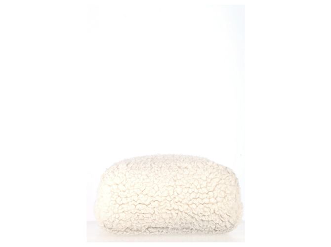 Borsa a mano in cashmere bianco con placca logo Prada Crudo - vista 15