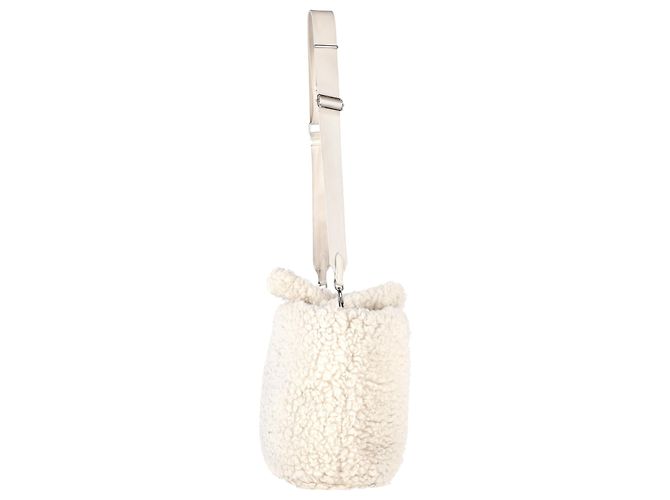 Borsa a mano in cashmere bianco con placca logo Prada Crudo - vista 2