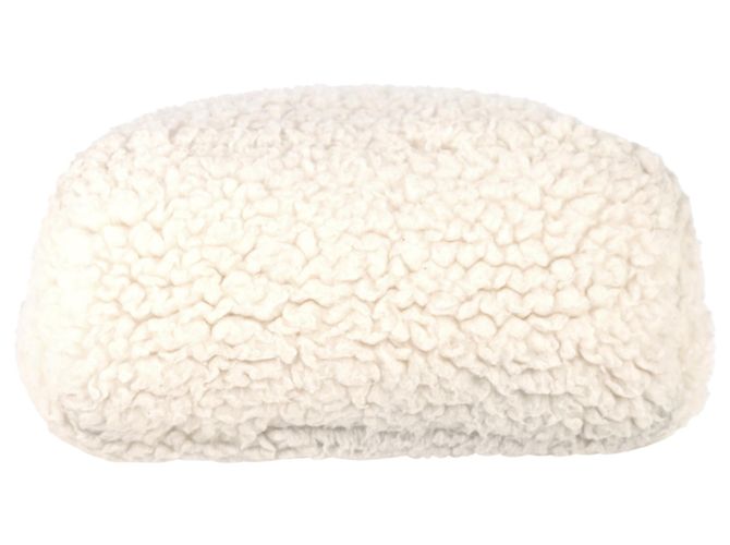 Borsa a mano in cashmere bianco con placca logo Prada Crudo - vista 4