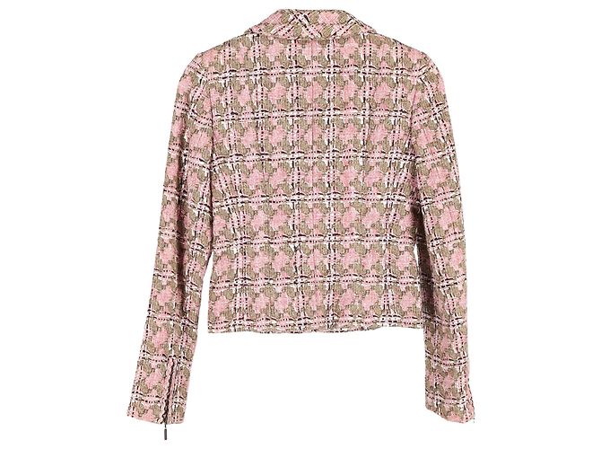 Timeless Blazer de tweed de pata de gallo de Chanel en algodón rosa Multicolor - vista 2