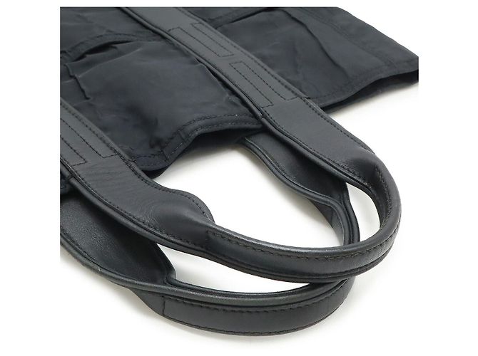 Bolso tote de nylon y cuero Hermès Acapulco Negro - vista 4