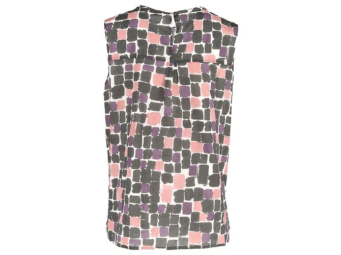 Top con pieghe stampato Max Mara in cotone multicolore - vista 3