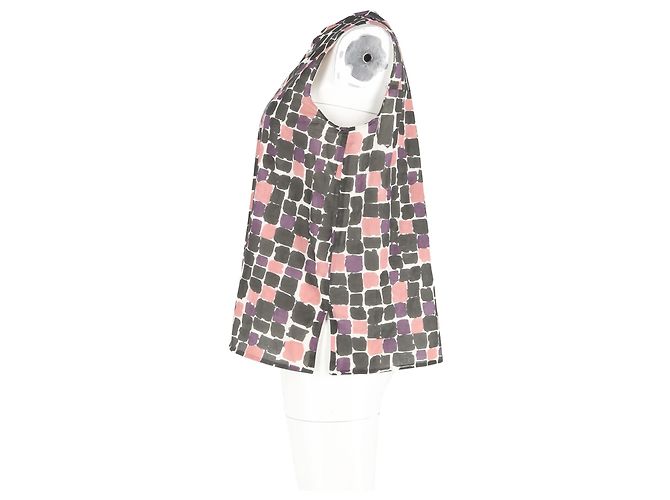 Top con pieghe stampato Max Mara in cotone multicolore - vista 5
