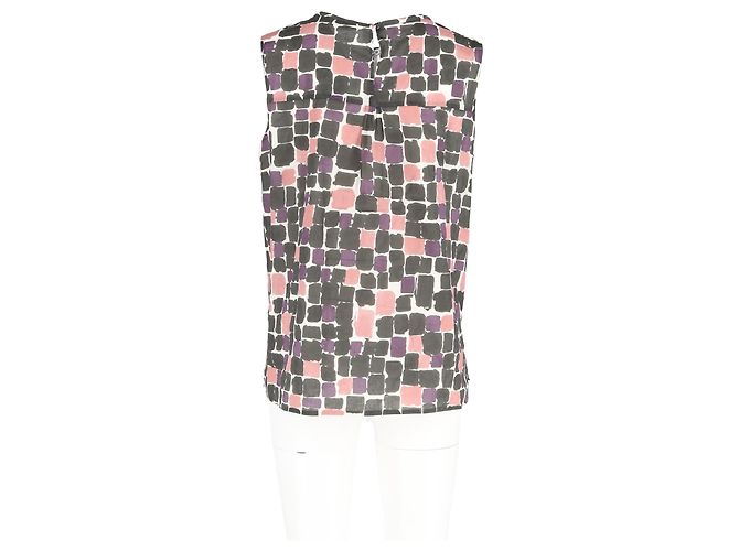 Top con pieghe stampato Max Mara in cotone multicolore - vista 6