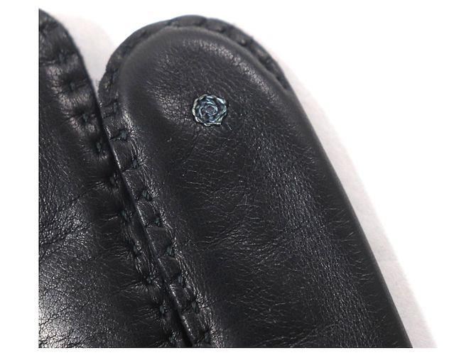 Hermès Lammleder-Seidenhandschuhe der Serie Hermes Schwarz - Ansicht 6