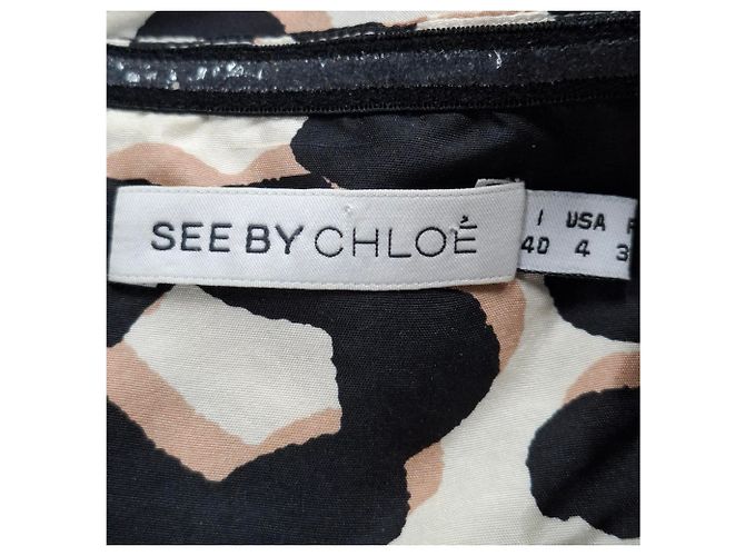 Vestido mini sin tirantes estampado de See by Chloé en seda con estampado animal Impresión de pitón - vista 3