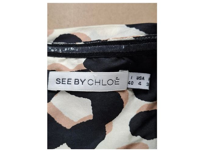 Vestido mini sin tirantes estampado de See by Chloé en seda con estampado animal Impresión de pitón - vista 6