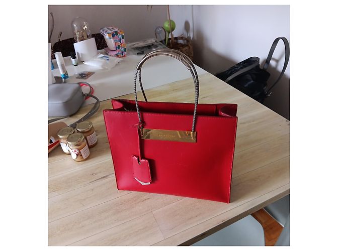 Borsa Balenciaga Cable Rossa in Pelle Rosso - vista 13