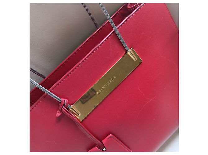 Borsa Balenciaga Cable Rossa in Pelle Rosso - vista 3