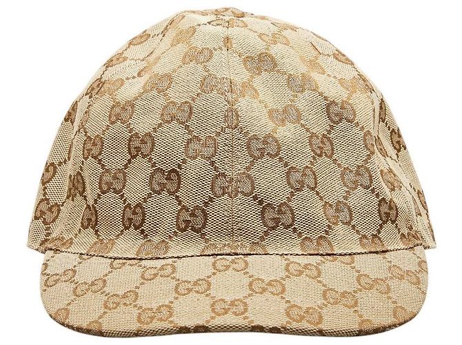 Gucci Line Design Gucci GG Canvas Sheline Line Cap Brown Beige Cloth ref.2261507 - Joli ...