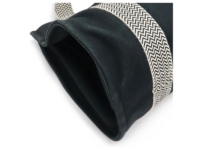 Hermès Borsa a mano Cannes PM in tela Hermes Nero - vista 3