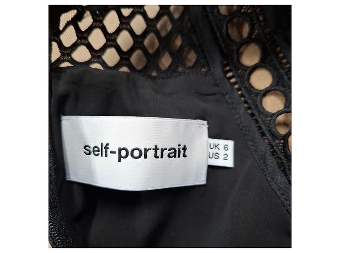 Self portrait Mini-Kleid aus Spitze und Netz Hall Self-Portrait aus schwarzem Polyester - Ansicht 3