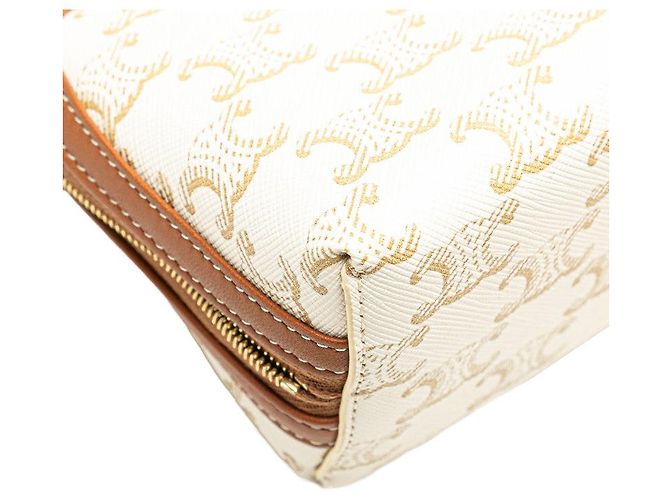 Céline Borsa a spalla in pelle PVC Triomphe di Celine Bianco - vista 4