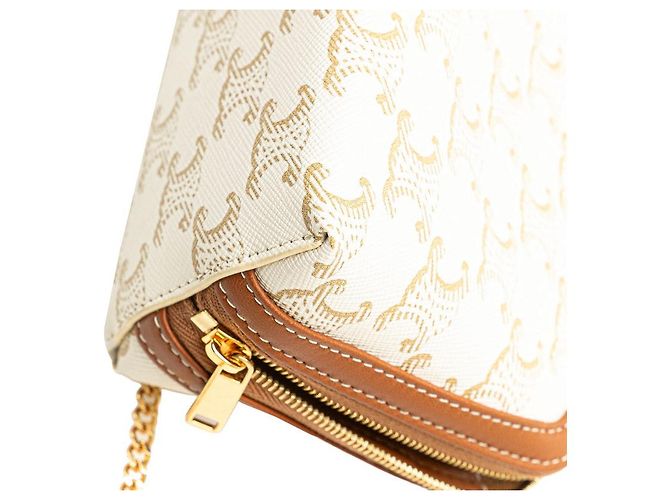 Céline Borsa a spalla in pelle PVC Triomphe di Celine Bianco - vista 5