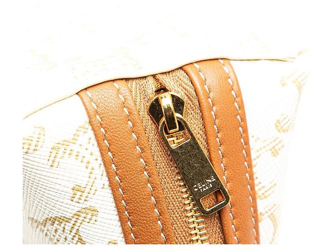 Céline Borsa a spalla in pelle PVC Triomphe di Celine Bianco - vista 6