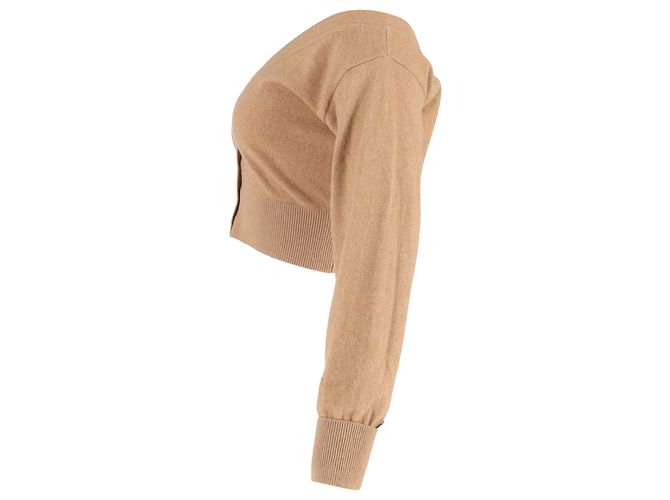 Brauner Woll-Cropped-Cardigan mit transparenter Passe von Alexander Wang Rot - Ansicht 2