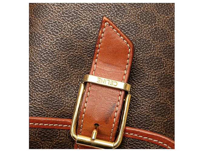 Céline Borsa 2 in 1 in pelle PVC Celine Macadam Marrone - vista 6