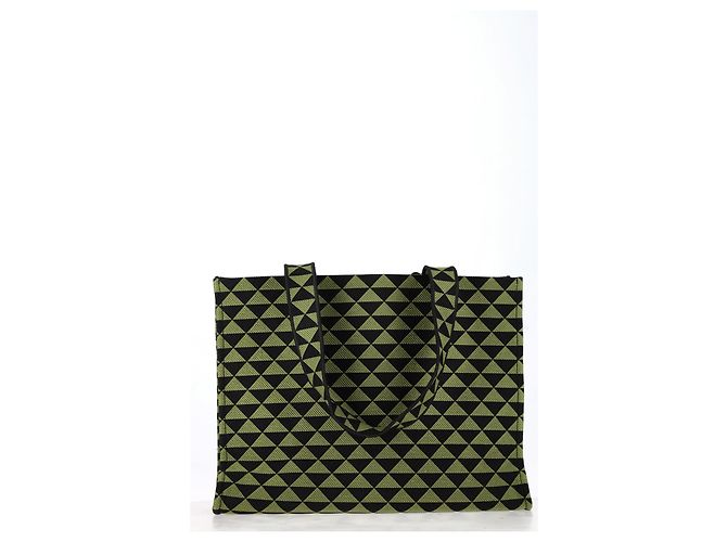 Tote Prada Große Symbole bestickte Tragetasche aus grünem Polyester - Ansicht 11