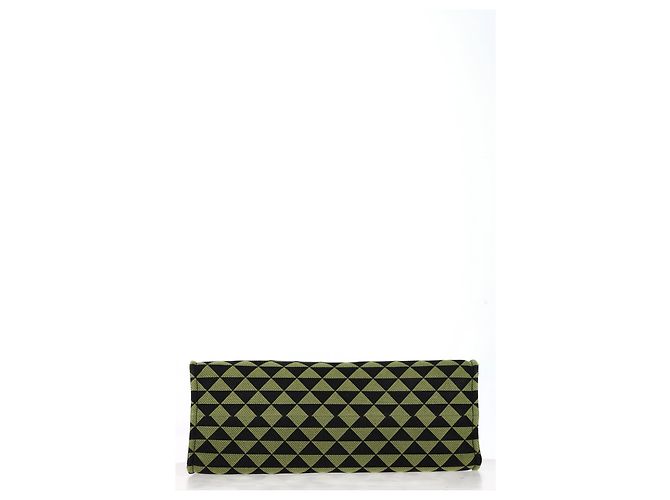 Tote Prada Große Symbole bestickte Tragetasche aus grünem Polyester - Ansicht 12