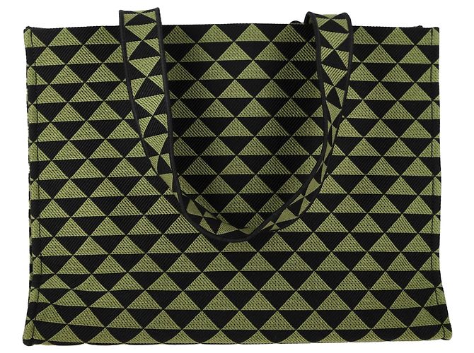 Tote Prada Große Symbole bestickte Tragetasche aus grünem Polyester - Ansicht 3