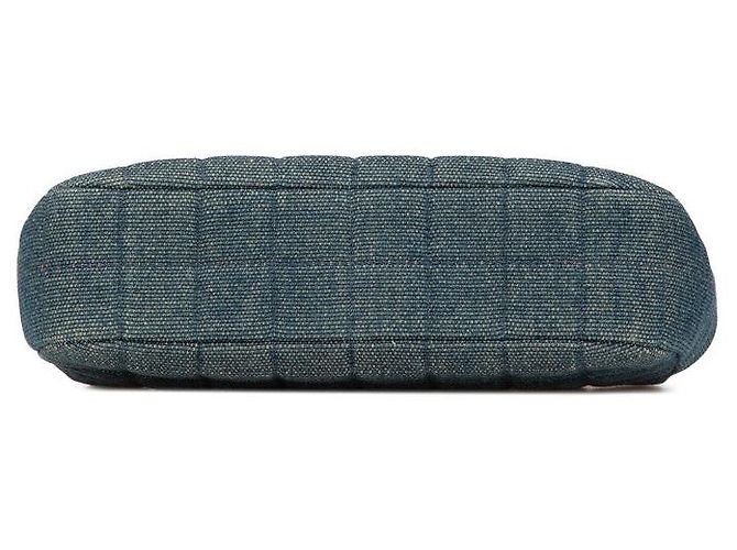 Borsa Chanel Denim Choco Bar 2.55 Blu - vista 3
